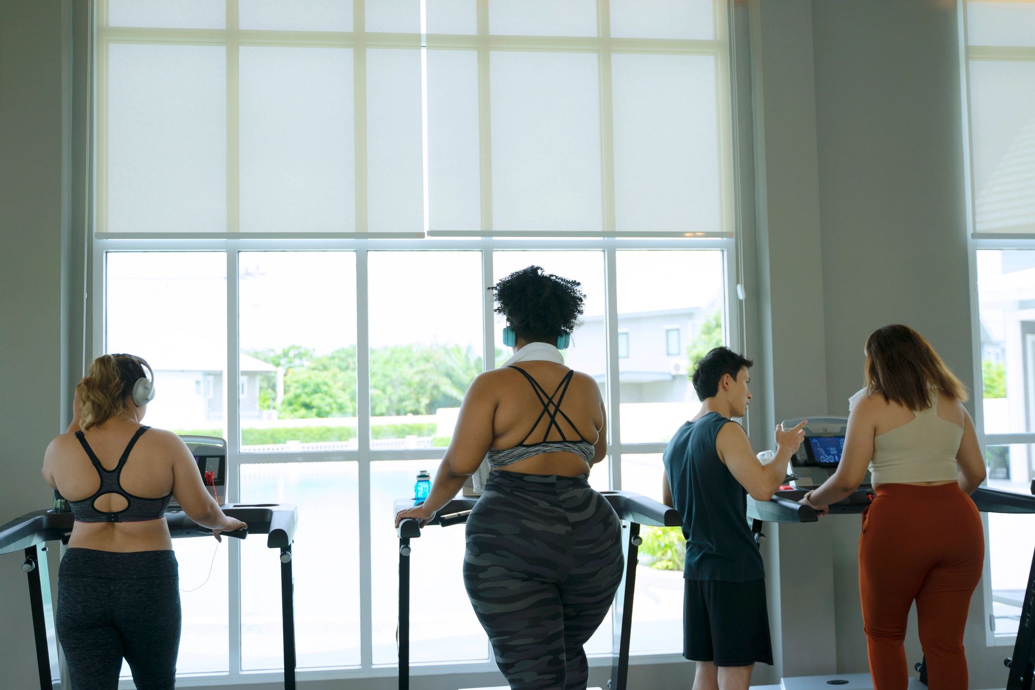 Group of women working out together in a gym