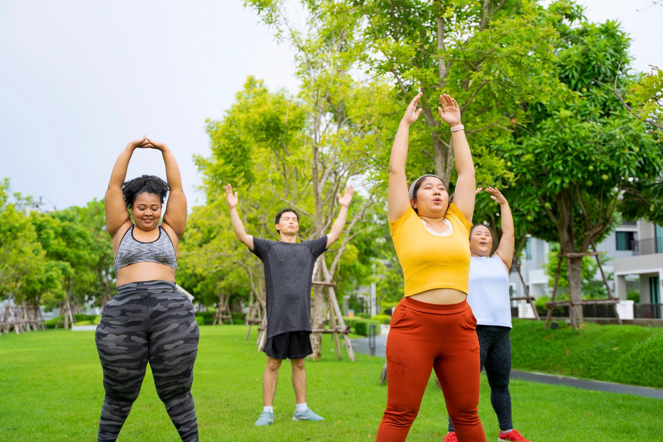 Group doing a high-energy workout together